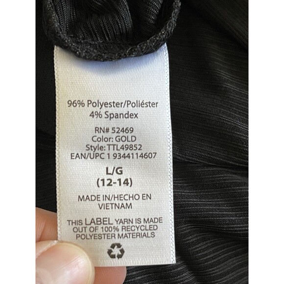 Time And Tru Womens Skirt Sz Large Sz 12-14 Midi Metallic Pleated Fall Autumn - Picture 10 of 10